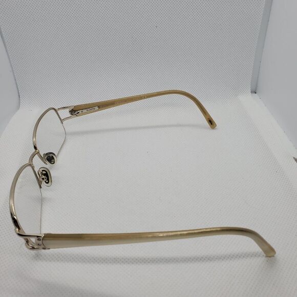 Safilo White & Gold Prescription Glasses Frames - Picture 6 of 7